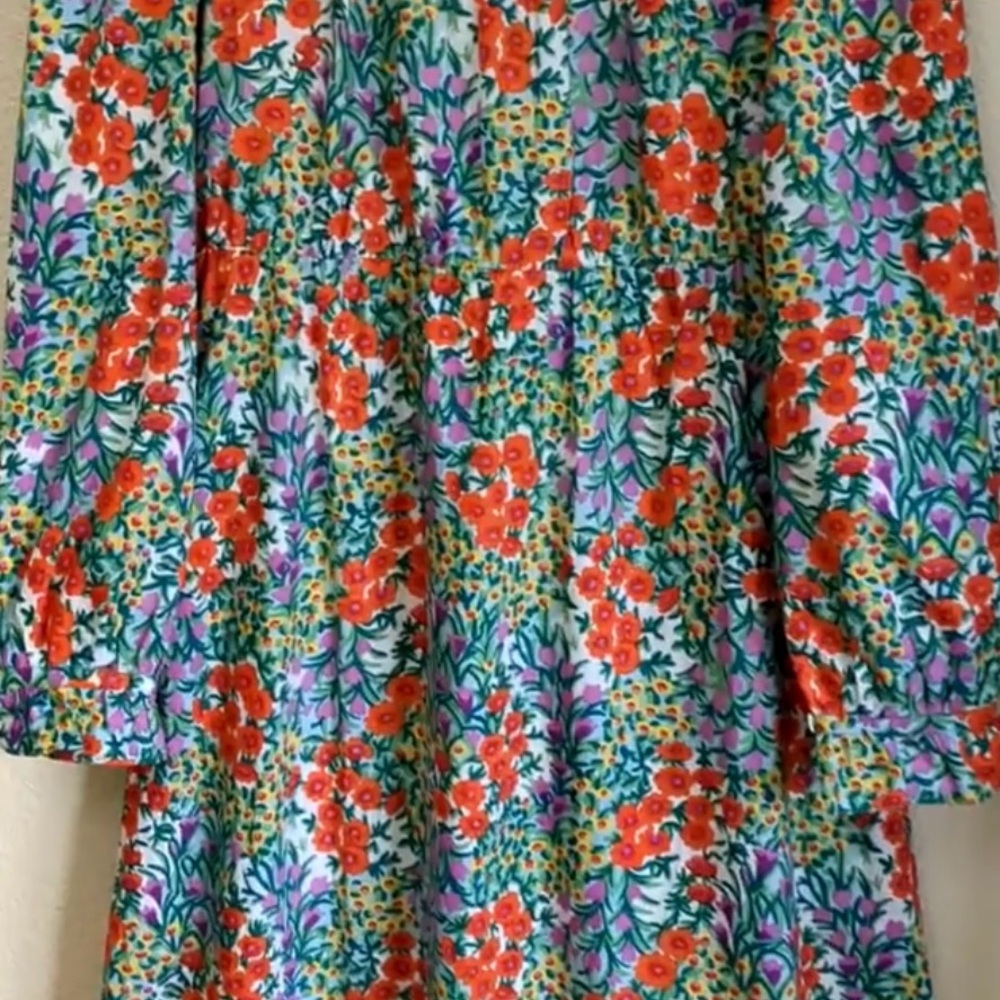 Banjanan Garden Poppy Combo Long Sleeve Maxi Dress M - Picture 2 of 11